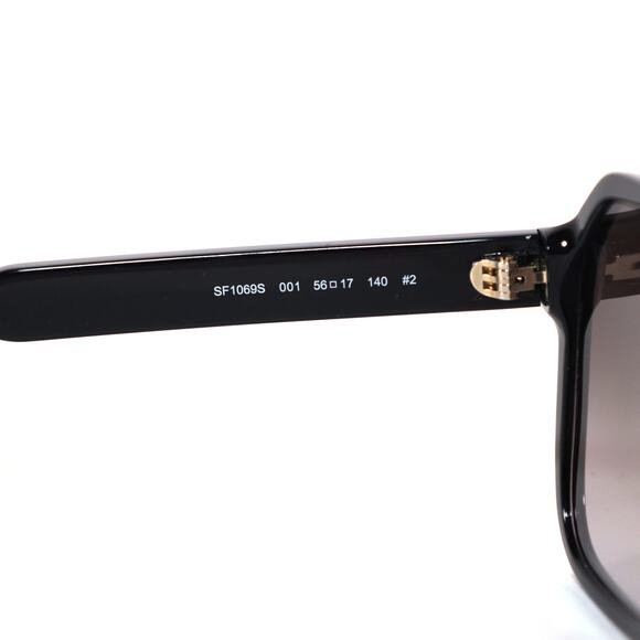 Ferragamo Square Womens Black Sunglasses - Black / Black Gradient - NWT - Picture 8 of 10